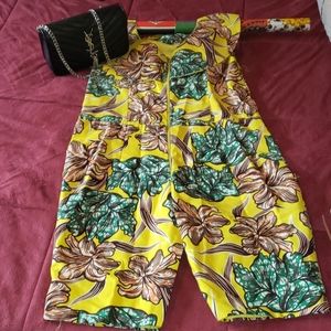 Ankara Fabric Jumper Yellow Flowers wakanda